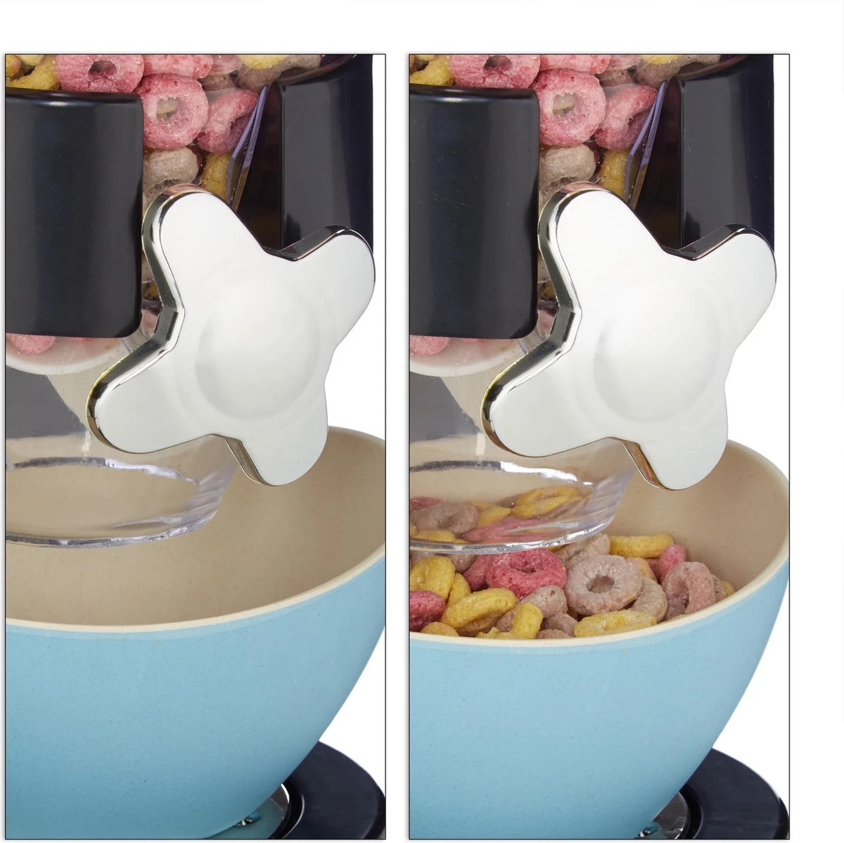 Relaxdays Conflakes Dispenser - Dubbel - Muesli Dispenser - 2x 4 L - Snoepautomaat - Zwart 7 Relaxdays Conflakes Dispenser - Dubbel - Muesli Dispenser - 2x 4 L - Snoepautomaat - Zwart - Afbeelding 7