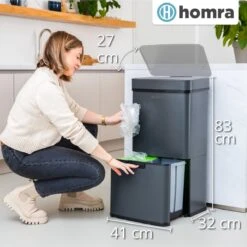 Nexo Prullenbak Afvalscheiding 3 Vakken - 72 Liter (2x12+48L) Met Infrarood Sensor - Design Trio Afvalemmer RVS - Grijs - Afvalscheidingsprullenbak - Keuken Afvalemmer - Grijze Recycle Afvalbak - Hygiënisch - Kantoor Vuilbak - Elektrisch - Vuilnisbak -Thuis Opslag Winkel 1200x1199 13