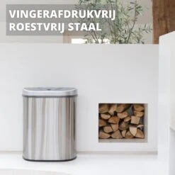Afvalscheiding Sensor Prullenbak RVS 70 Liter - 2 Vakken - 2x35L - Zilver - Recycle Afvalemmer Homra QUBIX - Automatische Softclose Deksel - Hygiënische Design Vuilnisbak - Sensorbediening - Vingerafdrukvrij - Vuilafstotend - Keuken & Kantoor Vuilbak -Thuis Opslag Winkel 1200x1199 14