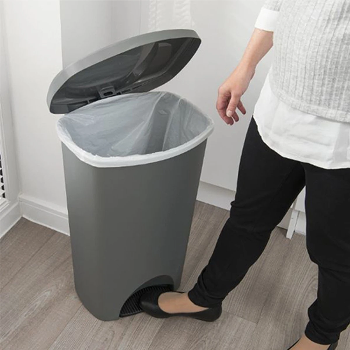 Pedaalemmer - Prullenbak - Afvalbak - 50 Liter – Zwart 2 Pedaalemmer - Prullenbak - Afvalbak - 50 Liter – Zwart - Afbeelding 2