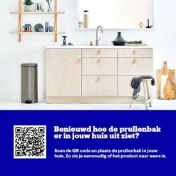 Brabantia NewIcon Prullenbak - 30 L - Platinum