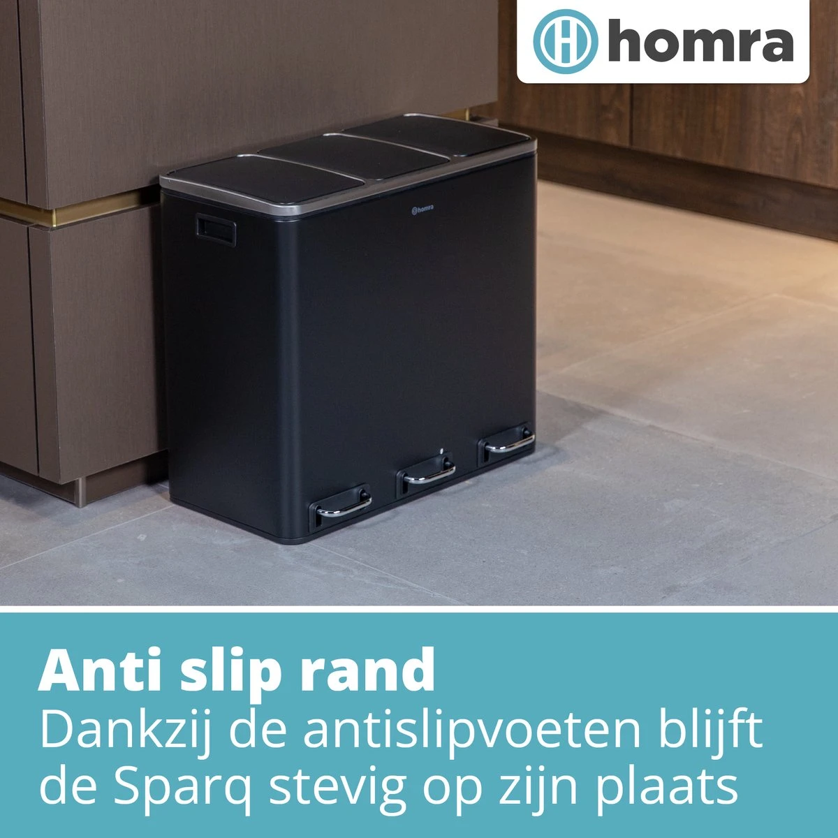 Homra SPARQ Afvalscheiding Prullenbak 3 Vakken - 3 X 18 L Inhoud - 54 Liter - Zwart - RVS - Trio Pedaalemmer - 3-vaks Recycle Afvalemmer - Hygiënisch Afval Scheiden - Zwarte Keuken Vuilbak - Kantoor Prullenbak - Pedaal - Afvalscheidingsprullenbak 9 Homra SPARQ Afvalscheiding Prullenbak 3 Vakken - 3 X 18 L Inhoud - 54 Liter - Zwart - RVS - Trio Pedaalemmer - 3-vaks Recycle Afvalemmer - Hygiënisch Afval Scheiden - Zwarte Keuken Vuilbak - Kantoor Prullenbak - Pedaal - Afvalscheidingsprullenbak - Afbeelding 9