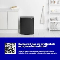 Brabantia Bo Prullenbak - 2 X 30 L - Matt Black -Thuis Opslag Winkel 1200x1200 1176