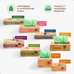 Biozakken 6 Liter 150 Stuks Biologisch Afbreekbare Afvalzakken – 35 X 36 Cm - 100% Composteerbare Vuilniszakken - Incl. Dispenser - Gft Afvalzakken -Thuis Opslag Winkel 1200x1200 1215