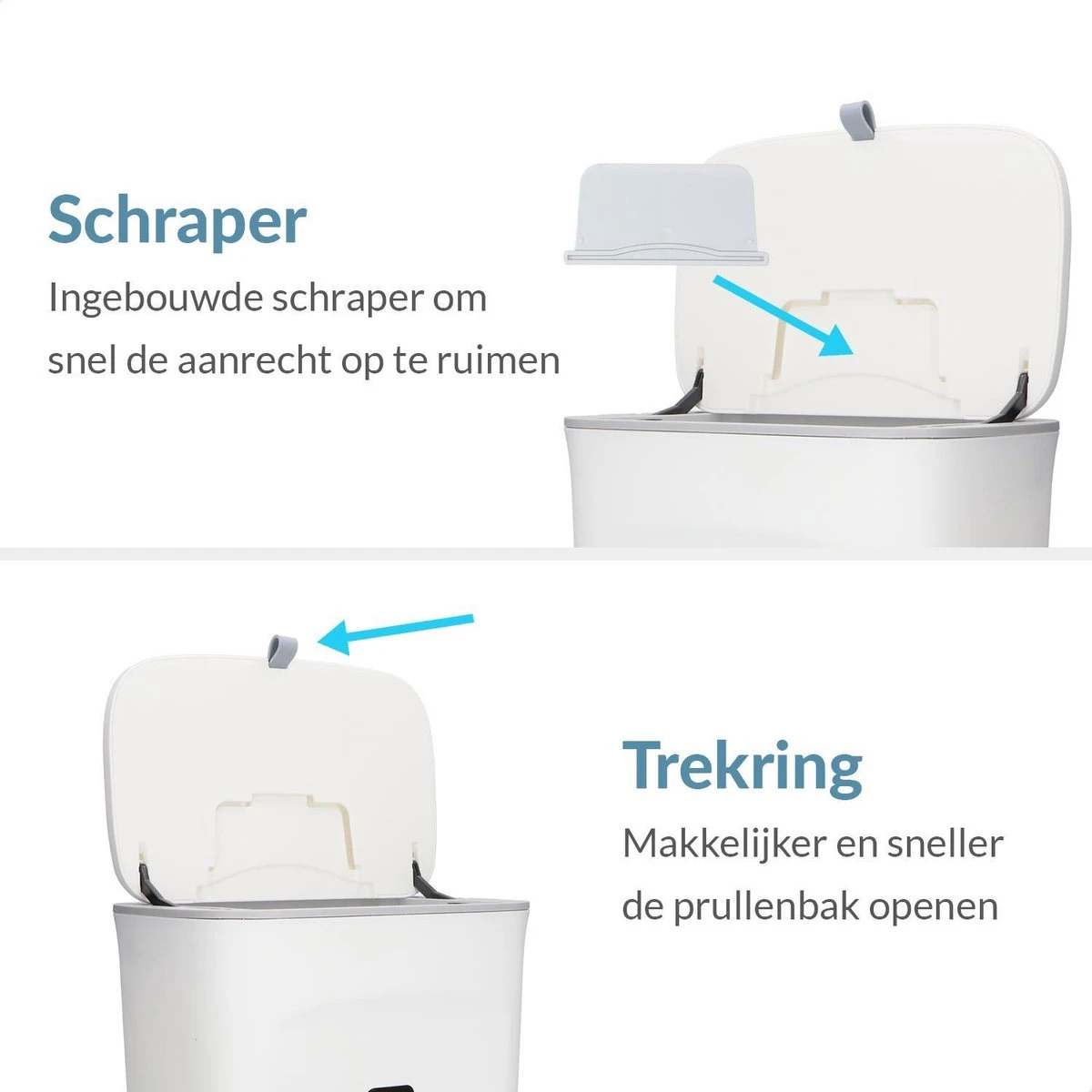 9L Prullenbak – Hangen Of Staan – Aanrecht Afvalbakje – GFT Afvalbak – Wit - Goed Sluitende Deksel - Geen Geur En Fruitvliegen - Afvalscheiding 8 9L Prullenbak – Hangen Of Staan – Aanrecht Afvalbakje – GFT Afvalbak – Wit - Goed Sluitende Deksel - Geen Geur En Fruitvliegen - Afvalscheiding - Afbeelding 8