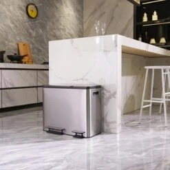 EKO EcoCasa Recycle Prullenbak - 30 + 15 L - Mat RVS -Thuis Opslag Winkel 1200x1200 1324