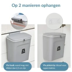 9L Prullenbak – Hangen Of Staan – Aanrecht Afvalbakje – GFT Afvalbak – Grijs - Goed Sluitende Deksel - Geen Geur En Fruitvliegen - Afvalscheiding 8 9L Prullenbak – Hangen Of Staan – Aanrecht Afvalbakje – GFT Afvalbak – Grijs - Goed Sluitende Deksel - Geen Geur En Fruitvliegen - Afvalscheiding -Thuis Opslag Winkel 1200x1200 1330