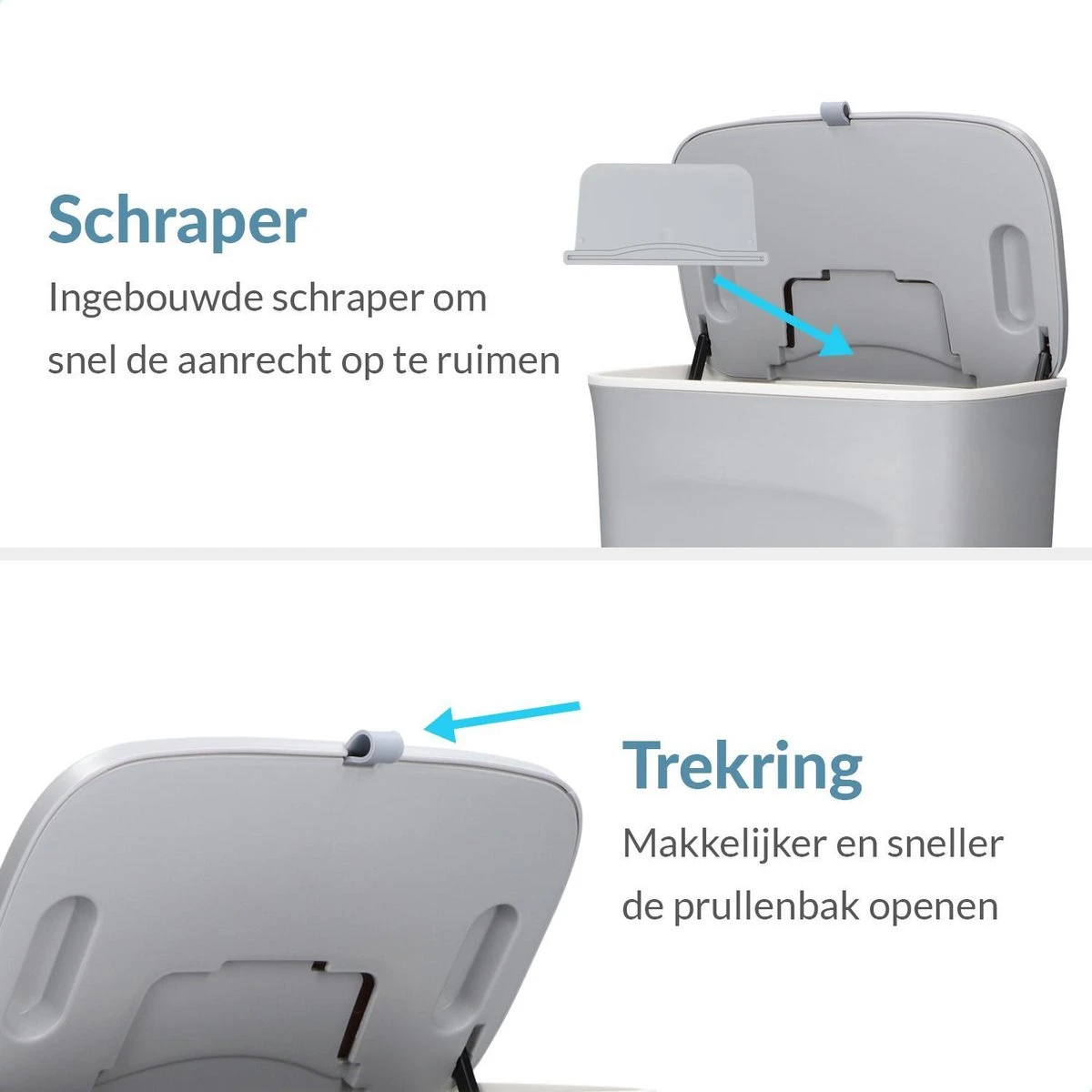 9L Prullenbak – Hangen Of Staan – Aanrecht Afvalbakje – GFT Afvalbak – Grijs - Goed Sluitende Deksel - Geen Geur En Fruitvliegen - Afvalscheiding 5 9L Prullenbak – Hangen Of Staan – Aanrecht Afvalbakje – GFT Afvalbak – Grijs - Goed Sluitende Deksel - Geen Geur En Fruitvliegen - Afvalscheiding - Afbeelding 5