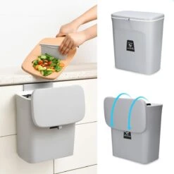 9L Prullenbak – Hangen Of Staan – Aanrecht Afvalbakje – GFT Afvalbak – Grijs - Goed Sluitende Deksel - Geen Geur En Fruitvliegen - Afvalscheiding 11 9L Prullenbak – Hangen Of Staan – Aanrecht Afvalbakje – GFT Afvalbak – Grijs - Goed Sluitende Deksel - Geen Geur En Fruitvliegen - Afvalscheiding -Thuis Opslag Winkel 1200x1200 1333