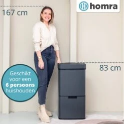 Nexo Prullenbak Afvalscheiding 3 Vakken - 72 Liter (2x12+48L) Met Infrarood Sensor - Design Trio Afvalemmer RVS - Grijs - Afvalscheidingsprullenbak - Keuken Afvalemmer - Grijze Recycle Afvalbak - Hygiënisch - Kantoor Vuilbak - Elektrisch - Vuilnisbak -Thuis Opslag Winkel 1200x1200 1337