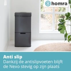 Nexo Prullenbak Afvalscheiding 3 Vakken - 72 Liter (2x12+48L) Met Infrarood Sensor - Design Trio Afvalemmer RVS - Grijs - Afvalscheidingsprullenbak - Keuken Afvalemmer - Grijze Recycle Afvalbak - Hygiënisch - Kantoor Vuilbak - Elektrisch - Vuilnisbak -Thuis Opslag Winkel 1200x1200 1338