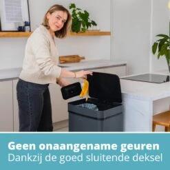 Nexo Prullenbak Afvalscheiding 3 Vakken - 72 Liter (2x12+48L) Met Infrarood Sensor - Design Trio Afvalemmer RVS - Grijs - Afvalscheidingsprullenbak - Keuken Afvalemmer - Grijze Recycle Afvalbak - Hygiënisch - Kantoor Vuilbak - Elektrisch - Vuilnisbak -Thuis Opslag Winkel 1200x1200 1339