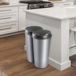 GENERIC Deuba Vuilnisbak Duo 50L – Rond 2x 25 Liter – Kunststof Zilver -Thuis Opslag Winkel 1200x1200 1352