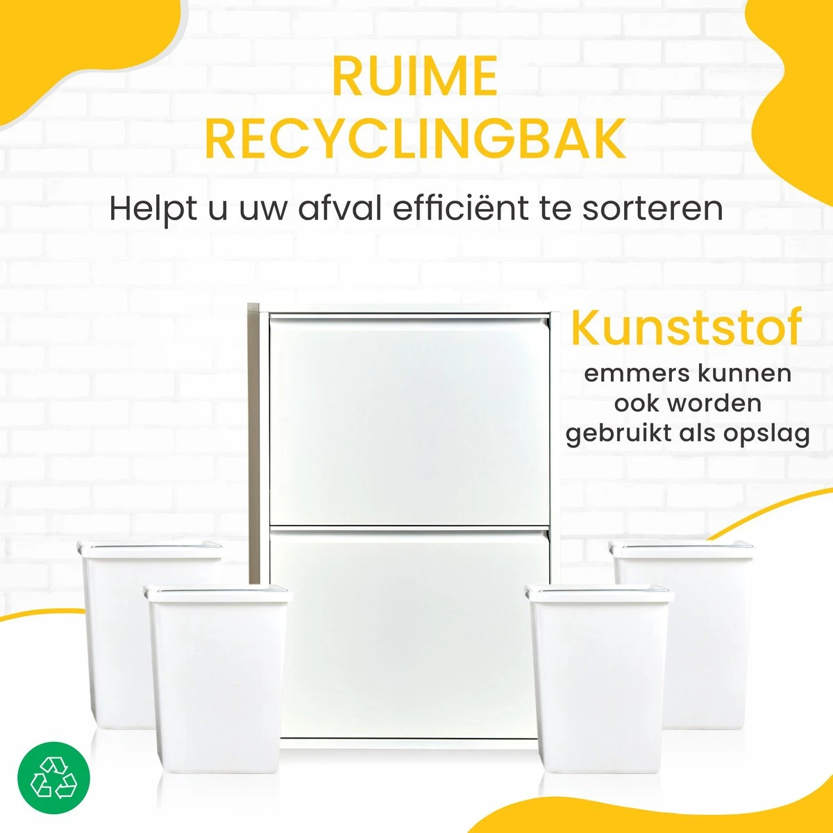 VEEHAUS – Clark - Prullenbak 4 Vakken – Afvalemmer 60 Liter (4x 15L) – Wit - 4-vaks Prullenbak Afvalscheiding – Hygiënisch Recyclen – Afvalbak Metaal - Afval Scheiden - Prullenbak - Wit 3 VEEHAUS – Clark - Prullenbak 4 Vakken – Afvalemmer 60 Liter (4x 15L) – Wit - 4-vaks Prullenbak Afvalscheiding – Hygiënisch Recyclen – Afvalbak Metaal - Afval Scheiden - Prullenbak - Wit - Afbeelding 3