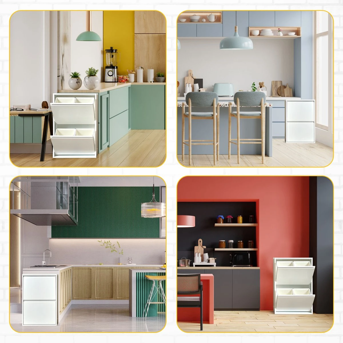 VEEHAUS – Clark - Prullenbak 4 Vakken – Afvalemmer 60 Liter (4x 15L) – Wit - 4-vaks Prullenbak Afvalscheiding – Hygiënisch Recyclen – Afvalbak Metaal - Afval Scheiden - Prullenbak - Wit 7 VEEHAUS – Clark - Prullenbak 4 Vakken – Afvalemmer 60 Liter (4x 15L) – Wit - 4-vaks Prullenbak Afvalscheiding – Hygiënisch Recyclen – Afvalbak Metaal - Afval Scheiden - Prullenbak - Wit - Afbeelding 7