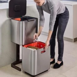 Joseph Joseph Intelligent Waste Prullenbak Totem Max - 60 L - Zilver -Thuis Opslag Winkel 1200x1200 1393