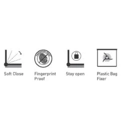 EKO E-Cube Prullenbak - 28+18 L - Zwart -Thuis Opslag Winkel 1200x1200 1395