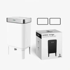 Loftey Sensor Prullenbak 60 Liter – Touch Free Afvalbak - Afvalemmer - Afvalscheiding 2x30L - Keuken - Wit/RVS -Thuis Opslag Winkel 1200x1200 1416