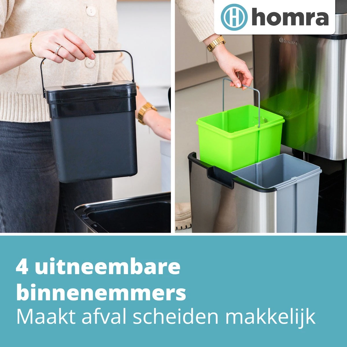 Nexo Prullenbak Afvalscheiding 3 Vakken - 72 Liter (2x12+48L) Met Infrarood Sensor Homra- Design Trio Afvalemmer RVS - Afvalscheidingsprullenbak - Keuken Afvalemmer - Recycle Afvalbak Zilver - Hygiënisch - Kantoor Vuilbak - Elektrisch - Vuilnisbakken 4 Nexo Prullenbak Afvalscheiding 3 Vakken - 72 Liter (2x12+48L) Met Infrarood Sensor Homra- Design Trio Afvalemmer RVS - Afvalscheidingsprullenbak - Keuken Afvalemmer - Recycle Afvalbak Zilver - Hygiënisch - Kantoor Vuilbak - Elektrisch - Vuilnisbakken - Afbeelding 4