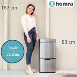 Nexo Prullenbak Afvalscheiding 3 Vakken - 72 Liter (2x12+48L) Met Infrarood Sensor Homra- Design Trio Afvalemmer RVS - Afvalscheidingsprullenbak - Keuken Afvalemmer - Recycle Afvalbak Zilver - Hygiënisch - Kantoor Vuilbak - Elektrisch - Vuilnisbakken 14 Nexo Prullenbak Afvalscheiding 3 Vakken - 72 Liter (2x12+48L) Met Infrarood Sensor Homra- Design Trio Afvalemmer RVS - Afvalscheidingsprullenbak - Keuken Afvalemmer - Recycle Afvalbak Zilver - Hygiënisch - Kantoor Vuilbak - Elektrisch - Vuilnisbakken -Thuis Opslag Winkel 1200x1200 1434