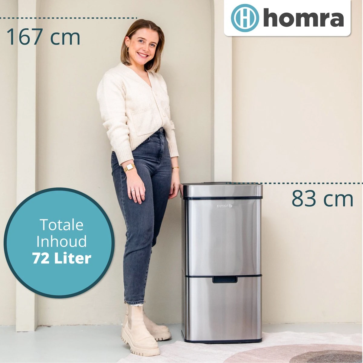 Nexo Prullenbak Afvalscheiding 3 Vakken - 72 Liter (2x12+48L) Met Infrarood Sensor Homra- Design Trio Afvalemmer RVS - Afvalscheidingsprullenbak - Keuken Afvalemmer - Recycle Afvalbak Zilver - Hygiënisch - Kantoor Vuilbak - Elektrisch - Vuilnisbakken 6 Nexo Prullenbak Afvalscheiding 3 Vakken - 72 Liter (2x12+48L) Met Infrarood Sensor Homra- Design Trio Afvalemmer RVS - Afvalscheidingsprullenbak - Keuken Afvalemmer - Recycle Afvalbak Zilver - Hygiënisch - Kantoor Vuilbak - Elektrisch - Vuilnisbakken - Afbeelding 6