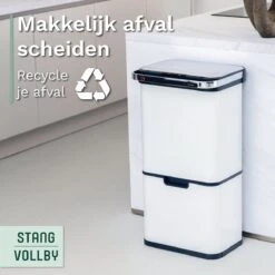 Prullenbak Met Sensor - 60 L - Afvalscheiding Vuilbak StangVollby Halden - RVS - 4 Vakken - Automatisch Lucht Filter - 60 Liter (2×18L + 2×12L) - Automatische Soft Close Deksel Met Infrarood Sensor - 4 Vaks Afvalemmer - Bacterie Filter - Wit 11 Prullenbak Met Sensor - 60 L - Afvalscheiding Vuilbak StangVollby Halden - RVS - 4 Vakken - Automatisch Lucht Filter - 60 Liter (2×18L + 2×12L) - Automatische Soft Close Deksel Met Infrarood Sensor - 4 Vaks Afvalemmer - Bacterie Filter - Wit -Thuis Opslag Winkel 1200x1200 1437