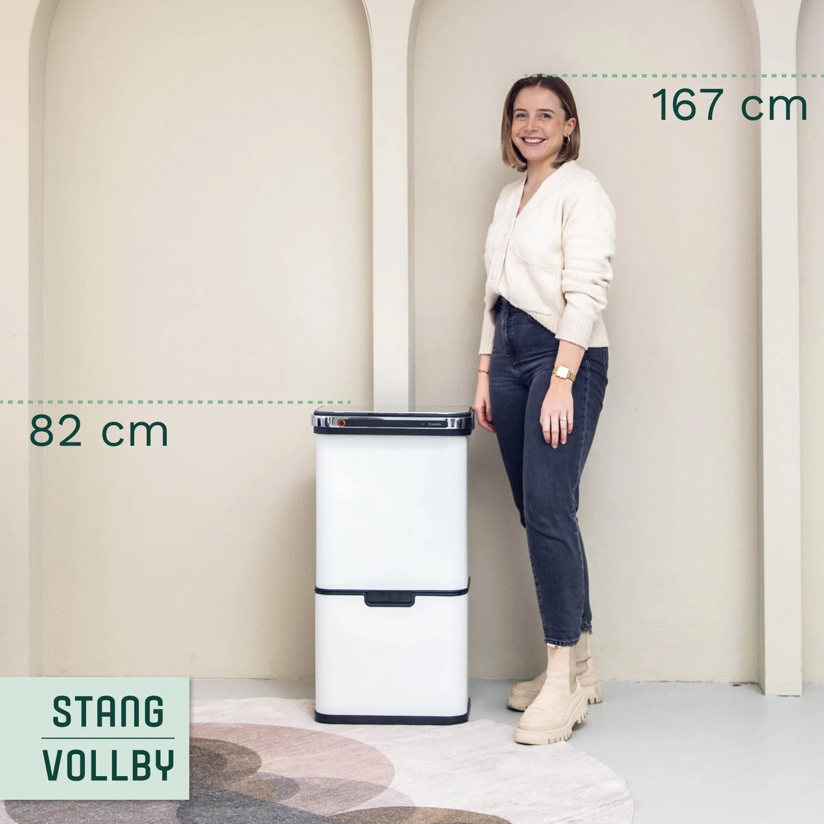 Prullenbak Met Sensor - 60 L - Afvalscheiding Vuilbak StangVollby Halden - RVS - 4 Vakken - Automatisch Lucht Filter - 60 Liter (2×18L + 2×12L) - Automatische Soft Close Deksel Met Infrarood Sensor - 4 Vaks Afvalemmer - Bacterie Filter - Wit 8 Prullenbak Met Sensor - 60 L - Afvalscheiding Vuilbak StangVollby Halden - RVS - 4 Vakken - Automatisch Lucht Filter - 60 Liter (2×18L + 2×12L) - Automatische Soft Close Deksel Met Infrarood Sensor - 4 Vaks Afvalemmer - Bacterie Filter - Wit - Afbeelding 8