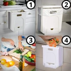 Merkloos Ruimtebesparend Ophangbaar Gft Afvalscheiding Afvalbakje Aanrecht - Papiermand - Wit -Thuis Opslag Winkel 1200x1200 1440