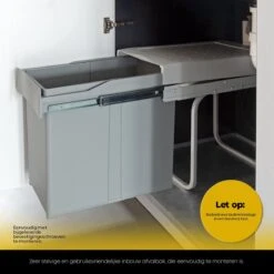 Eleganca Afvalbak 30 Liter - Uittrekbare Prullenbak - Vuilnisbak - Inbouw Afvalemmer - Grijs - B25,5xD45xH40cm 9 Eleganca Afvalbak 30 Liter - Uittrekbare Prullenbak - Vuilnisbak - Inbouw Afvalemmer - Grijs - B25,5xD45xH40cm -Thuis Opslag Winkel 1200x1200 1449