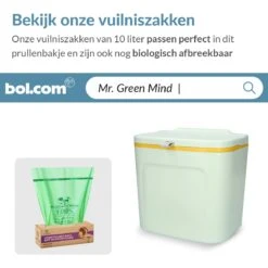 7L Prullenbak – Hangen Of Staan – Aanrecht Afvalbakje – GFT Afvalbakje – Licht Groen - Goed Sluitende Deksel - Geen Geur En Fruitvliegen - Afvalscheiding -Thuis Opslag Winkel 1200x1200 1467
