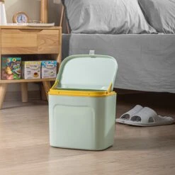 7L Prullenbak – Hangen Of Staan – Aanrecht Afvalbakje – GFT Afvalbakje – Licht Groen - Goed Sluitende Deksel - Geen Geur En Fruitvliegen - Afvalscheiding -Thuis Opslag Winkel 1200x1200 1470