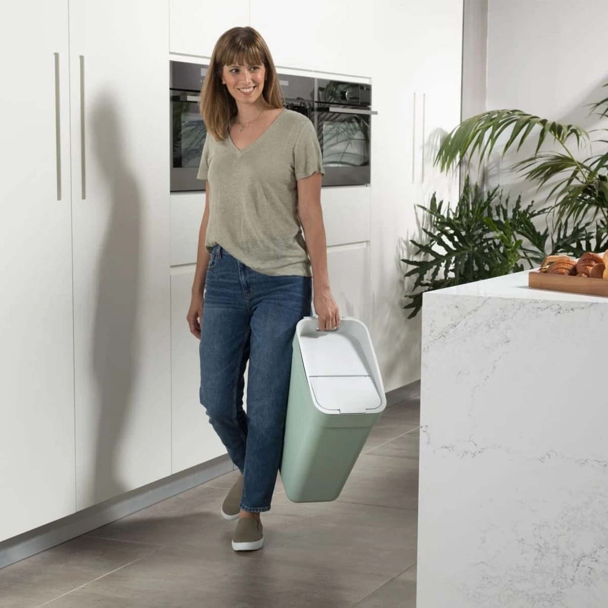 Curver Ready To Collect Prullenbak 30L - Groen/Lichtgrijs 12 Curver Ready To Collect Prullenbak 30L - Groen/Lichtgrijs - Afbeelding 12