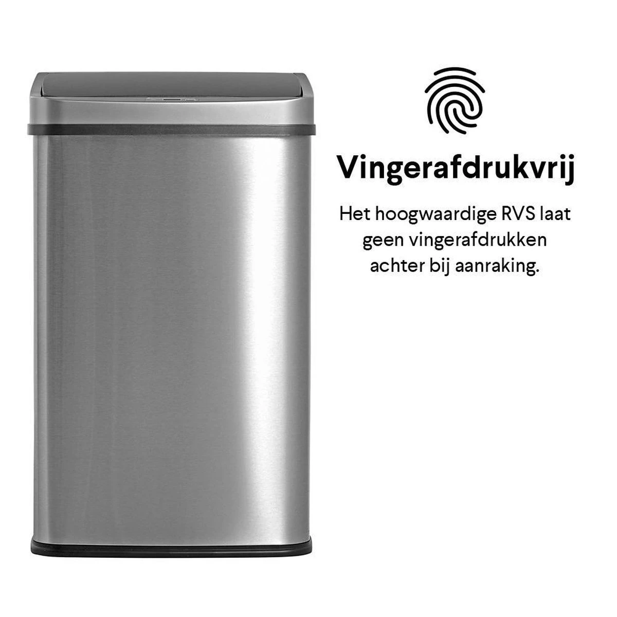 Homra LUX Prullenbak Met Sensor - Automatische Soft Close Deksel - 50 L - Hoogwaardig RVS - 50 Liter Vuilbak - Infrarood Bewegingssensor - Hygiënische Vuilnisbak - Vingerafdruk Bestendig - Sensor Prullenbak 9 Homra LUX Prullenbak Met Sensor - Automatische Soft Close Deksel - 50 L - Hoogwaardig RVS - 50 Liter Vuilbak - Infrarood Bewegingssensor - Hygiënische Vuilnisbak - Vingerafdruk Bestendig - Sensor Prullenbak - Afbeelding 9