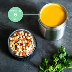 Coninx Thermos Lunchbox - Muesli Beker To Go - Isoleer Lunchpot - Yoghurtbeker To Go - Mueslibeker 840ml (600ml+240ml) - RVS -Thuis Opslag Winkel 1200x1200 156