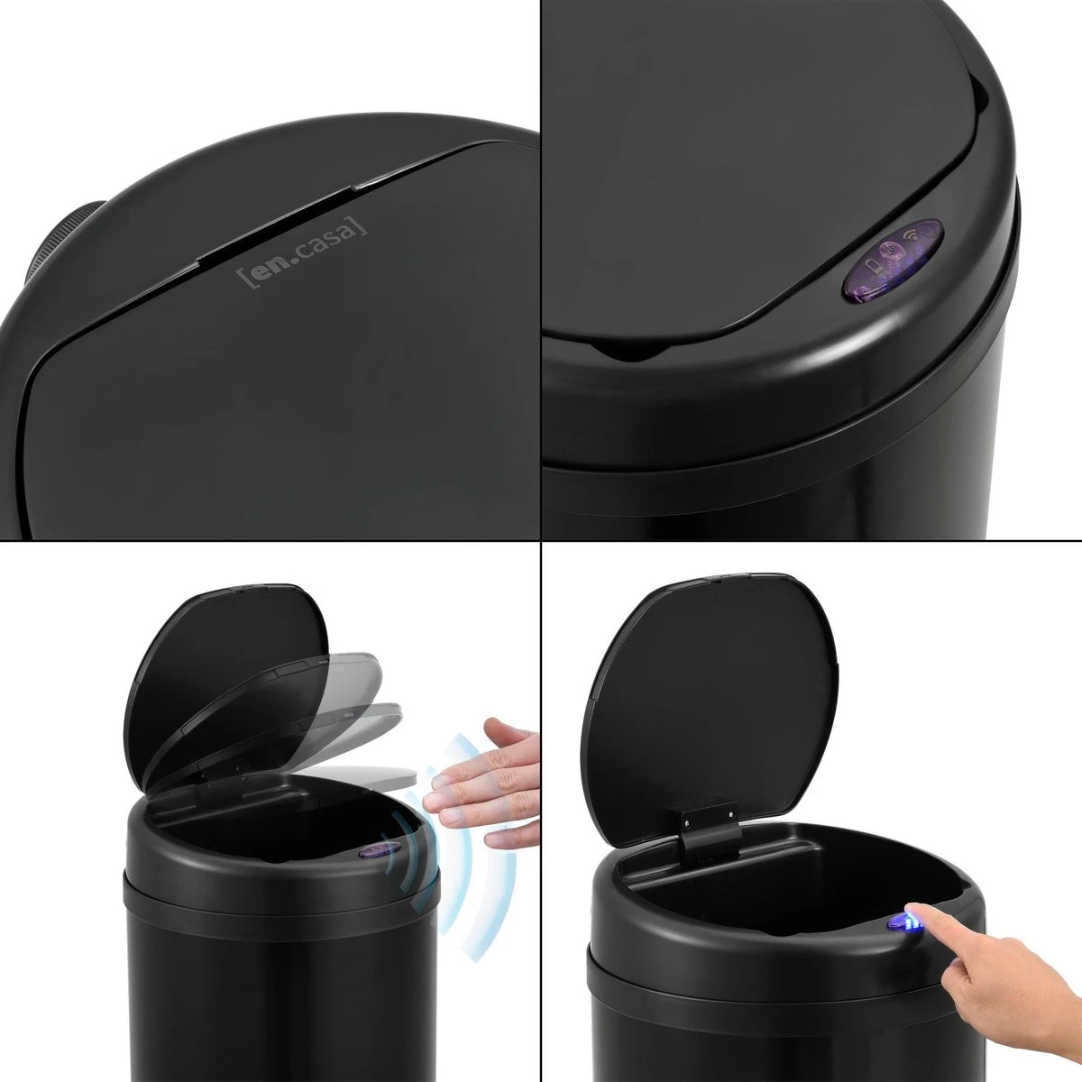 Prullenbak Met Sensor 68xØ30,5 Cm 42 Liter Zwart 6 Prullenbak Met Sensor 68xØ30,5 Cm 42 Liter Zwart - Afbeelding 6