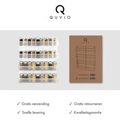 QUVIO Groot Kruidenrek - Staal - Wit - Ophangbaar - Voor 32 Kruidenpotjes - 4 Laags 13 QUVIO Groot Kruidenrek - Staal - Wit - Ophangbaar - Voor 32 Kruidenpotjes - 4 Laags -Thuis Opslag Winkel 1200x1200 164