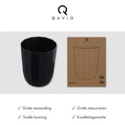 QUVIO Prullenbak Plastic / Papierbak / Papiermand / Afvalbak / Afvalemmer - Zwart 11 QUVIO Prullenbak Plastic / Papierbak / Papiermand / Afvalbak / Afvalemmer - Zwart -Thuis Opslag Winkel 1200x1200 1659