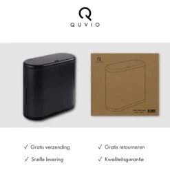 QUVIO Prullenbak / Prullenmand / Papierbak / Afvalbak / Afvalbak / Prullenbakken / Vuilnisbak - Met Deksel - 10L -Thuis Opslag Winkel 1200x1200 1662