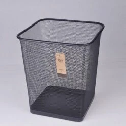 Merkloos Decopatent® Design Vierkant Prullenbak Voor Kantoor - Papierbak - Mesh Metaal - Papiermand - Prullenmand Voor Onder Bureau - Zwart -Thuis Opslag Winkel 1200x1200 1663