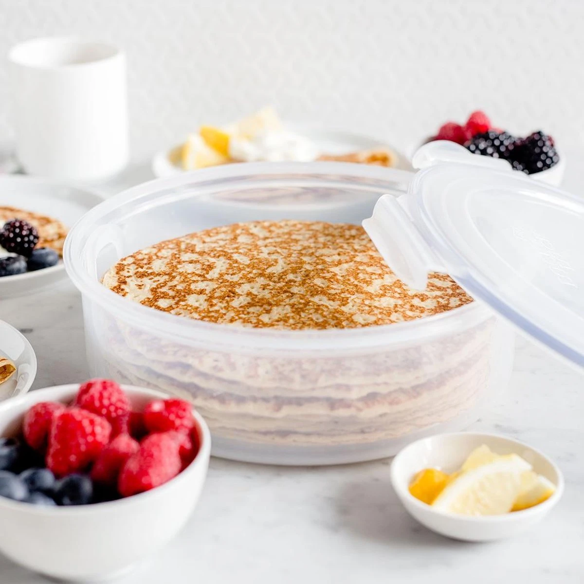 Lock&Lock Ronde Vershouddoos - Bewaardoos Met Deksel - Voor Pannenkoeken En Wraps - 100% Luchtdicht - 2,5 Liter 4 Lock&Lock Ronde Vershouddoos - Bewaardoos Met Deksel - Voor Pannenkoeken En Wraps - 100% Luchtdicht - 2,5 Liter - Afbeelding 4