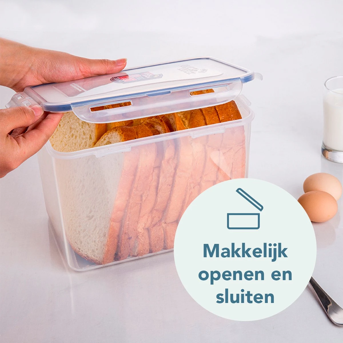 Lock&Lock Vershoudbakjes - Vershouddoos Voor Brood - Brooddoos - Broodtrommel - Bewaardoos Met Deksel - 100% Luchtdicht - BPA Vrij - Set Van 2 - 3,9 Liter - Transparant 2 Lock&Lock Vershoudbakjes - Vershouddoos Voor Brood - Brooddoos - Broodtrommel - Bewaardoos Met Deksel - 100% Luchtdicht - BPA Vrij - Set Van 2 - 3,9 Liter - Transparant - Afbeelding 2