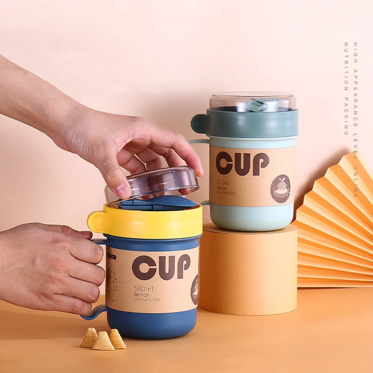 Soepbeker Magnetron 500ml- Milieuvriendelijk - Hitte Bestendige Beker - Lunchcontainer - Yoghurt To Go - Soepbeker To Go - Inclusief Lepel/vork - Donker Blauw 8 Soepbeker Magnetron 500ml- Milieuvriendelijk - Hitte Bestendige Beker - Lunchcontainer - Yoghurt To Go - Soepbeker To Go - Inclusief Lepel/vork - Donker Blauw - Afbeelding 8