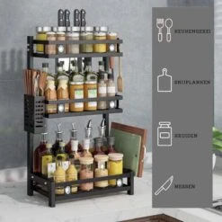 Koflergoods - Kruidenrek - Kruidenrek Staal - 3 Laags - Opbergrek - Keuken Organizer - Roestvrijstaal - Aanrecht Organizer -Thuis Opslag Winkel 1200x1200 175