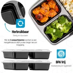 Meal Prep Bakjes - 10 Stuks - 3 Compartimenten - Lunchbox - Diepvriesbakjes - Vershoudbakjes - Plastic Bakjes Met Deksel - Magnetron Bakjes Met Deksel - Meal Prep - Vershouddoos - 1L - BPA Vrij – Fitcrafters 12 Meal Prep Bakjes - 10 Stuks - 3 Compartimenten - Lunchbox - Diepvriesbakjes - Vershoudbakjes - Plastic Bakjes Met Deksel - Magnetron Bakjes Met Deksel - Meal Prep - Vershouddoos - 1L - BPA Vrij – Fitcrafters -Thuis Opslag Winkel 1200x1200 1761