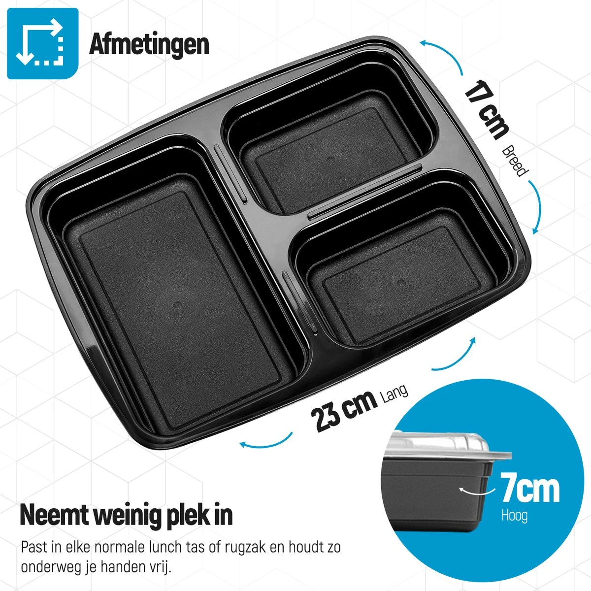 Meal Prep Bakjes - 10 Stuks - 3 Compartimenten - Lunchbox - Diepvriesbakjes - Vershoudbakjes - Plastic Bakjes Met Deksel - Magnetron Bakjes Met Deksel - Meal Prep - Vershouddoos - 1L - BPA Vrij – Fitcrafters 5 Meal Prep Bakjes - 10 Stuks - 3 Compartimenten - Lunchbox - Diepvriesbakjes - Vershoudbakjes - Plastic Bakjes Met Deksel - Magnetron Bakjes Met Deksel - Meal Prep - Vershouddoos - 1L - BPA Vrij – Fitcrafters - Afbeelding 5