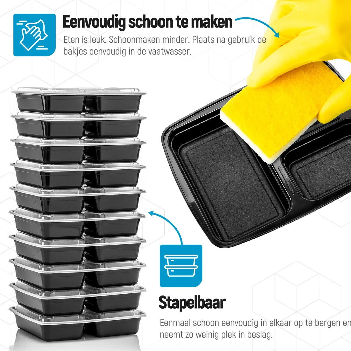 Meal Prep Bakjes - 10 Stuks - 3 Compartimenten - Lunchbox - Diepvriesbakjes - Vershoudbakjes - Plastic Bakjes Met Deksel - Magnetron Bakjes Met Deksel - Meal Prep - Vershouddoos - 1L - BPA Vrij – Fitcrafters 9 Meal Prep Bakjes - 10 Stuks - 3 Compartimenten - Lunchbox - Diepvriesbakjes - Vershoudbakjes - Plastic Bakjes Met Deksel - Magnetron Bakjes Met Deksel - Meal Prep - Vershouddoos - 1L - BPA Vrij – Fitcrafters - Afbeelding 9