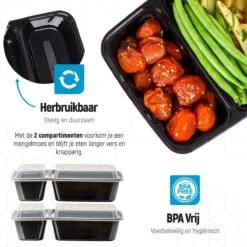 Meal Prep Bakjes - 10 Stuks - 2 Compartimenten - Lunchbox - Diepvriesbakjes - Vershoudbakjes - Plastic Bakjes Met Deksel - Magnetron Bakjes Met Deksel - Meal Prep - Vershouddoos - 1L - BPA Vrij – Fitcrafters 16 Meal Prep Bakjes - 10 Stuks - 2 Compartimenten - Lunchbox - Diepvriesbakjes - Vershoudbakjes - Plastic Bakjes Met Deksel - Magnetron Bakjes Met Deksel - Meal Prep - Vershouddoos - 1L - BPA Vrij – Fitcrafters -Thuis Opslag Winkel 1200x1200 1779