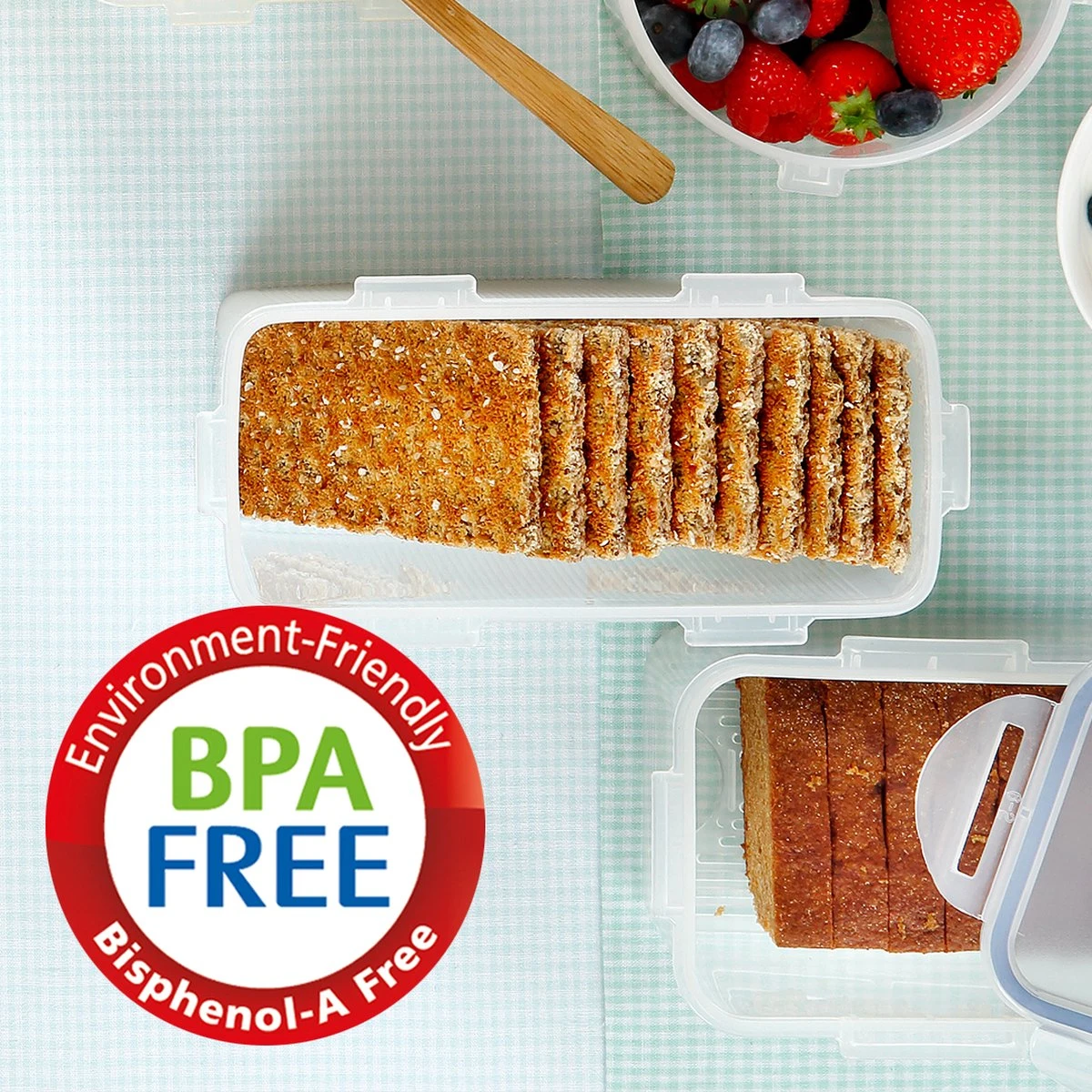 Lock&Lock Beschuitbus En Cracker Bewaardoos - Knackebrod Bewaardoos - Bewaardoos Met Deksel - Set Van 2 Stuks - 100% Luchtdicht 4 Lock&Lock Beschuitbus En Cracker Bewaardoos - Knackebrod Bewaardoos - Bewaardoos Met Deksel - Set Van 2 Stuks - 100% Luchtdicht - Afbeelding 4