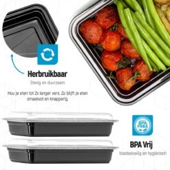 Meal Prep Bakjes - 10 Stuks - 1 Compartiment - Lunchbox - Diepvriesbakjes - Vershoudbakjes - Plastic Bakjes Met Deksel - Magnetron Bakjes Met Deksel - Meal Prep - Vershouddoos - 1L - BPA Vrij - Fitcrafters -Thuis Opslag Winkel 1200x1200 1796