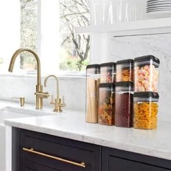 Merkloos Luchtdichte Voedselopslagcontainers Set, Keuken En Voorraadkast Organisatie Containers Plastic Canisters Met Luchtdichte Deksel Ideaal Voor Granen, Meel, Suiker, Noten, Pasta, Opslagpotten 7 Stuks -Thuis Opslag Winkel 1200x1200 1814